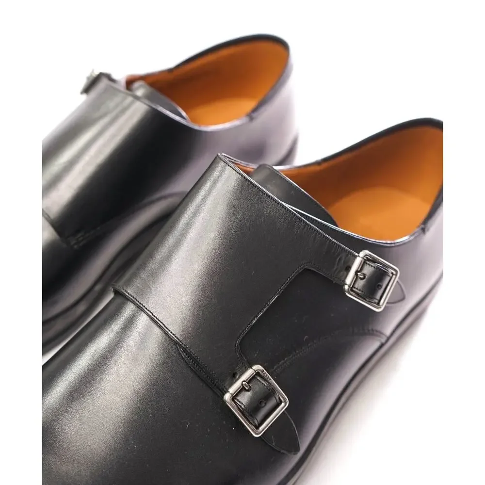 $1,295 BALLY - Black Leather Monk Straps - US 13 3E (12UK)
